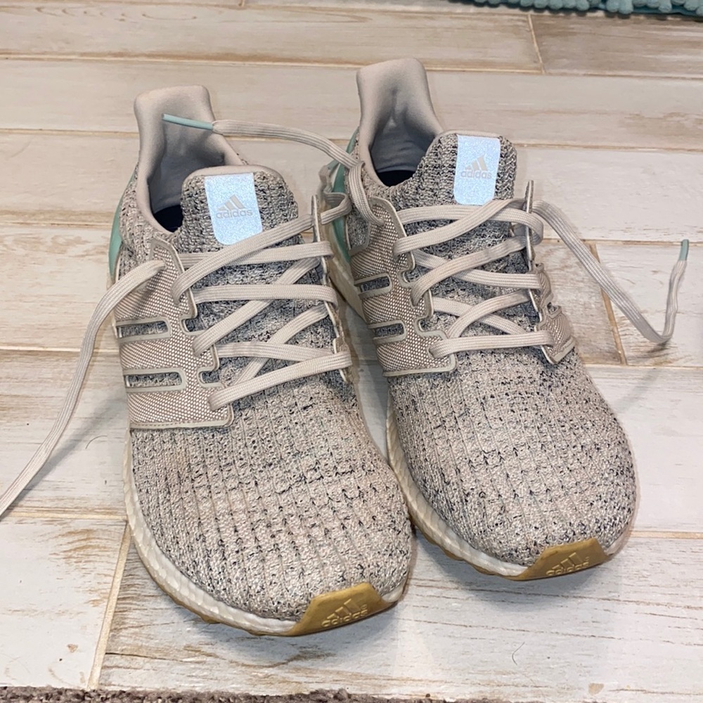 blue and grey/black adidas ultraboost